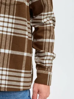 Solid Hemden<Herren Langarmhemd - SDNAB braun kariert