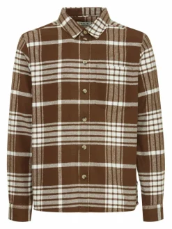 Solid Hemden<Herren Langarmhemd - SDNAB braun kariert