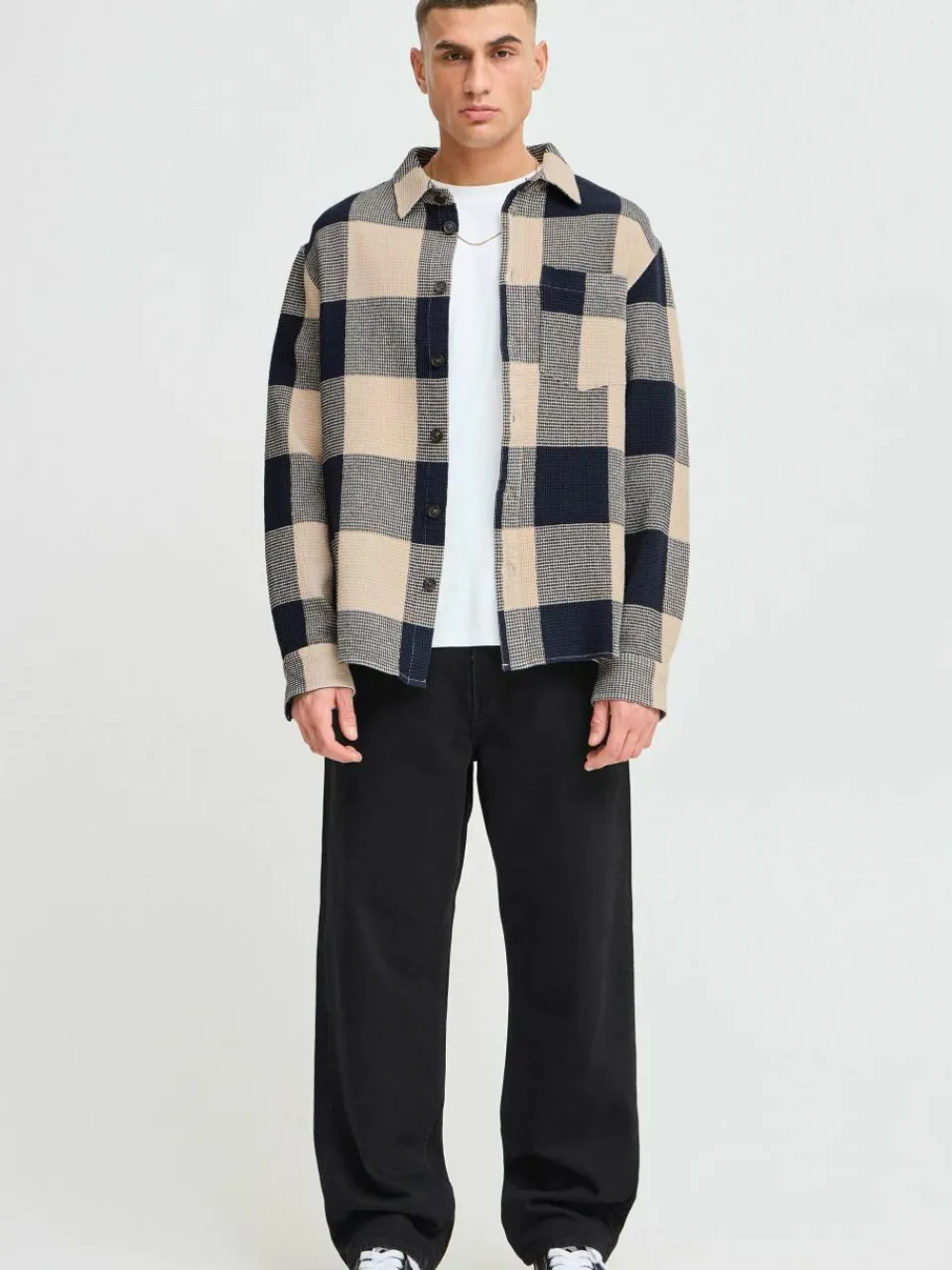 Solid Hemden<Herren Langarmhemd - SDOLIVER blau kariert