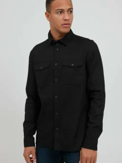 Solid Hemden<Herren Langarmhemd - SDTim schwarz uni