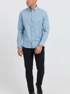 Solid Hemden<Herren Langarmhemd - SDTyler hellblau uni