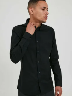 Solid Hemden<Herren Langarmhemd - SDTyler schwarz uni