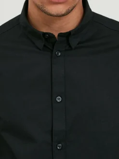 Solid Hemden<Herren Langarmhemd - SDTyler schwarz uni