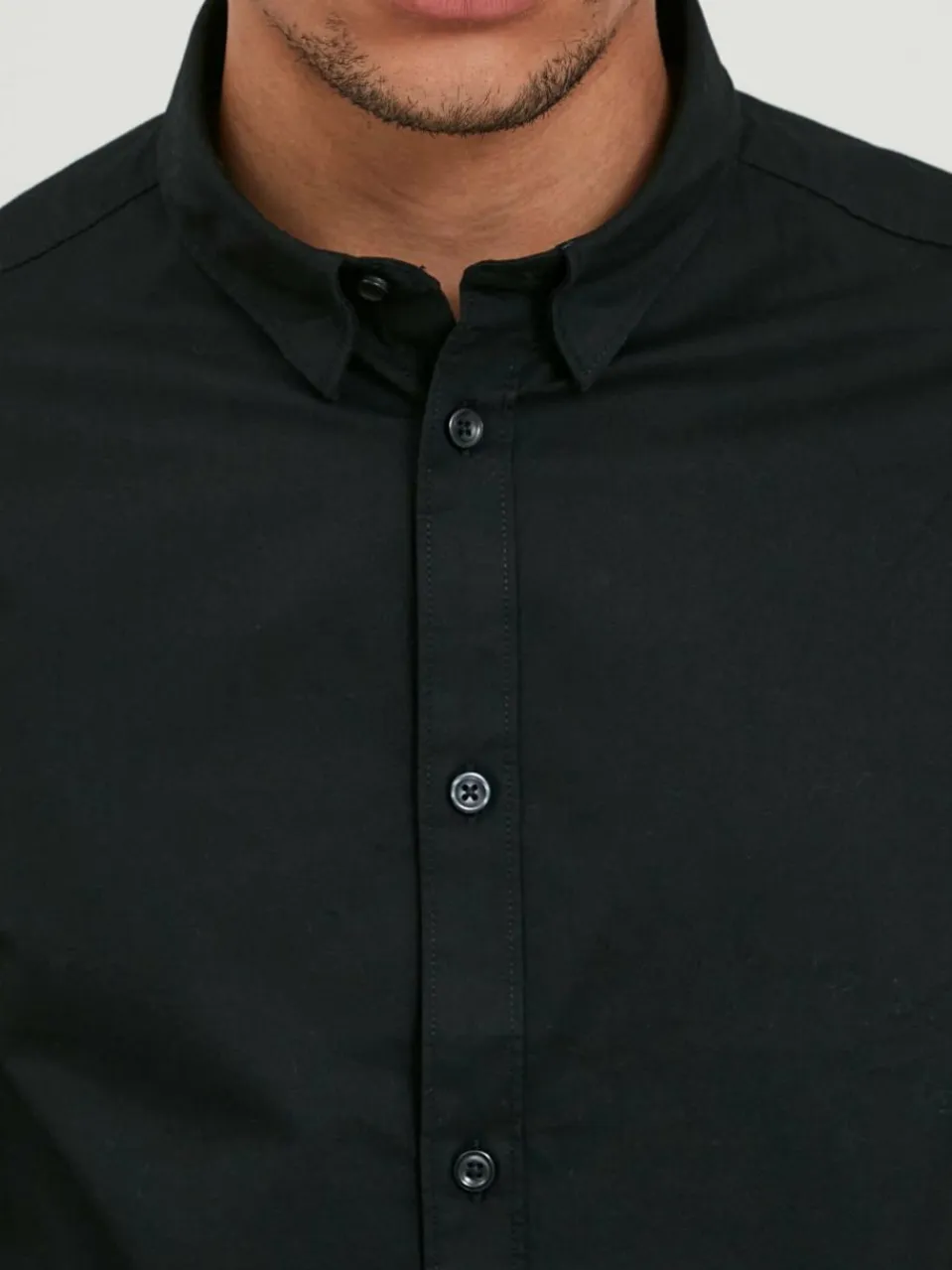 Solid Hemden<Herren Langarmhemd - SDTyler schwarz uni