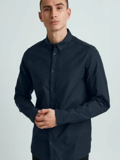 Solid Hemden<Herren Langarmhemd - SDVal blau uni