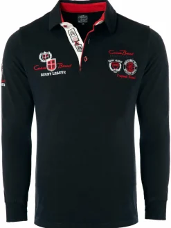 Carisma Poloshirts<Herren Langarm-Polo schwarz bedruckt