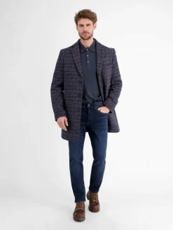 LERROS Poloshirts<Herren Langarm-Poloshirt marine uni