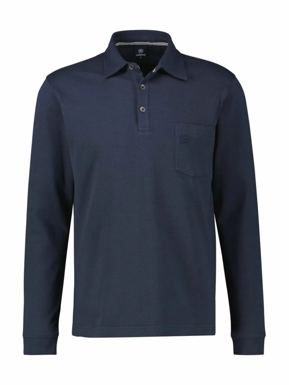LERROS Poloshirts<Herren Langarm-Poloshirt marine uni