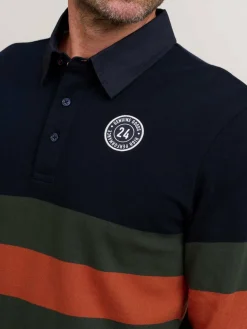 FQ1924 Poloshirts<Herren Langarm-Poloshirt - FQMikkael marine gestreift