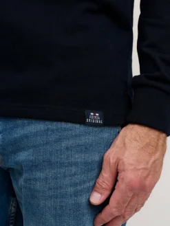 FQ1924 Poloshirts<Herren Langarm-Poloshirt - FQMikkael marine gestreift