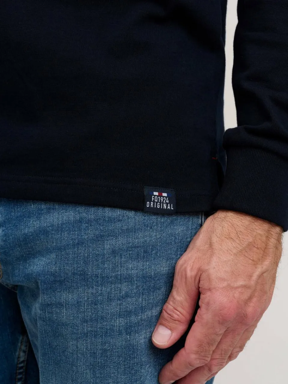 FQ1924 Poloshirts<Herren Langarm-Poloshirt - FQMikkael marine gestreift