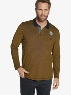 Jan Vanderstorm Poloshirts<Herren Langarm-Poloshirt - JUHANI braun meliert