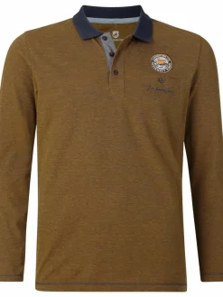 Jan Vanderstorm Poloshirts<Herren Langarm-Poloshirt - JUHANI braun meliert