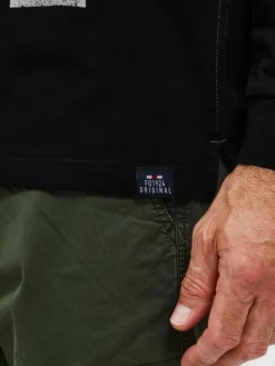 FQ1924 Poloshirts<Herren Langarm-Poloshirt - FQRagnvald schwarz bedruckt