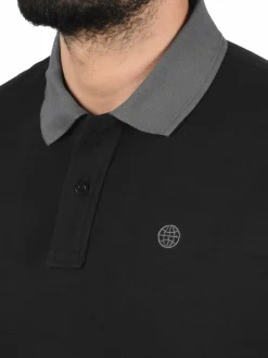 BLEND Poloshirts<Herren Langarm-Poloshirt - BHRalle schwarz uni