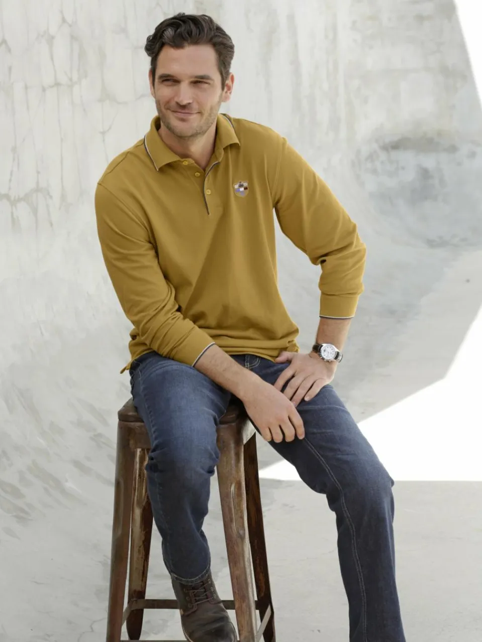 Herren BABISTA Poloshirts>Herren Langarm-Poloshirt - MILANVETZO