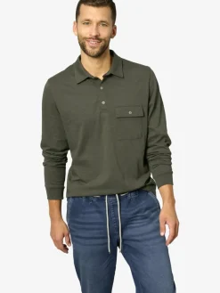 BABISTA Poloshirts<Herren Langarm-Poloshirt - FIOREZONTO oliv uni