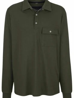 BABISTA Poloshirts<Herren Langarm-Poloshirt - FIOREZONTO oliv uni