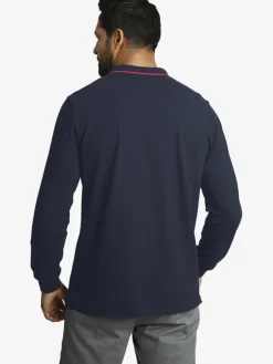 Jan Vanderstorm Poloshirts<Herren Langarm-Poloshirt - ELLIS blau uni