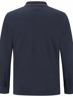 Jan Vanderstorm Poloshirts<Herren Langarm-Poloshirt - ELLIS blau uni