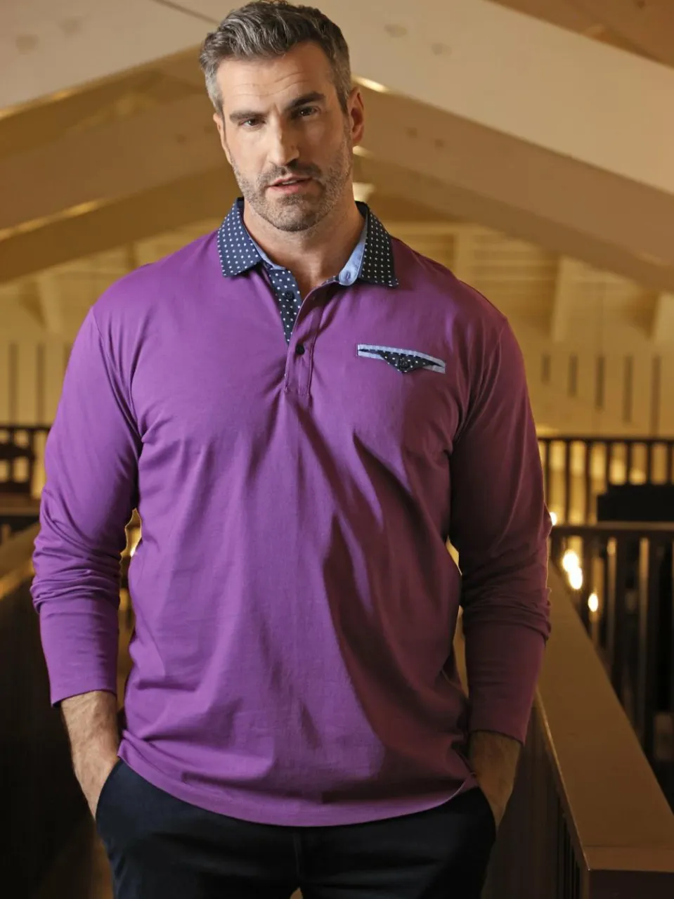 Herren Charles Colby Poloshirts>Herren Langarm-Poloshirt - EARL WYETT