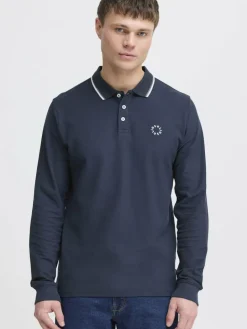 Solid Poloshirts<Herren Langarm-Poloshirt - SDHANGOR blau uni