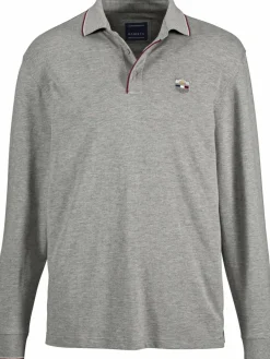 BABISTA Poloshirts<Herren Langarm-Poloshirt - MILANVETZO grau melange uni