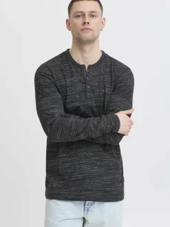 BLEND Shirts<Herren Langarmshirt - BHJEFF schwarz meliert