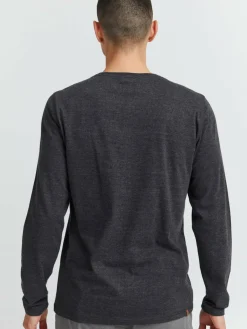 11 Project Shirts<Herren Langarmshirt - PRBonso anthrazit uni