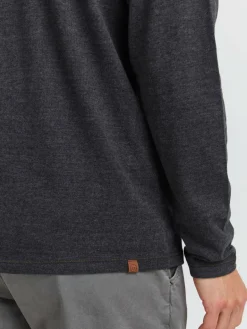 11 Project Shirts<Herren Langarmshirt - PRBonso anthrazit uni