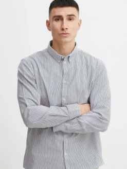 Solid Hemden<Herren Langarmshirt - SDVal blau gestreift