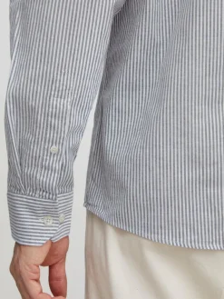 Solid Hemden<Herren Langarmshirt - SDVal blau gestreift