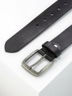 Paddock`s Gürtel & Hosenträger<Herren Ledergürtel - klassisch schwarz gestreift