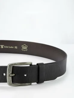 Paddock`s Gürtel & Hosenträger<Herren Ledergürtel - klassisch schwarz gestreift