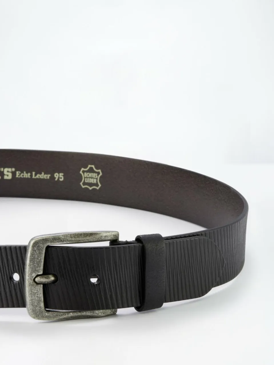 Paddock`s Gürtel & Hosenträger<Herren Ledergürtel - klassisch schwarz gestreift