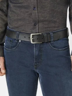 Paddock`s Gürtel & Hosenträger<Herren Ledergürtel - klassisch schwarz gestreift