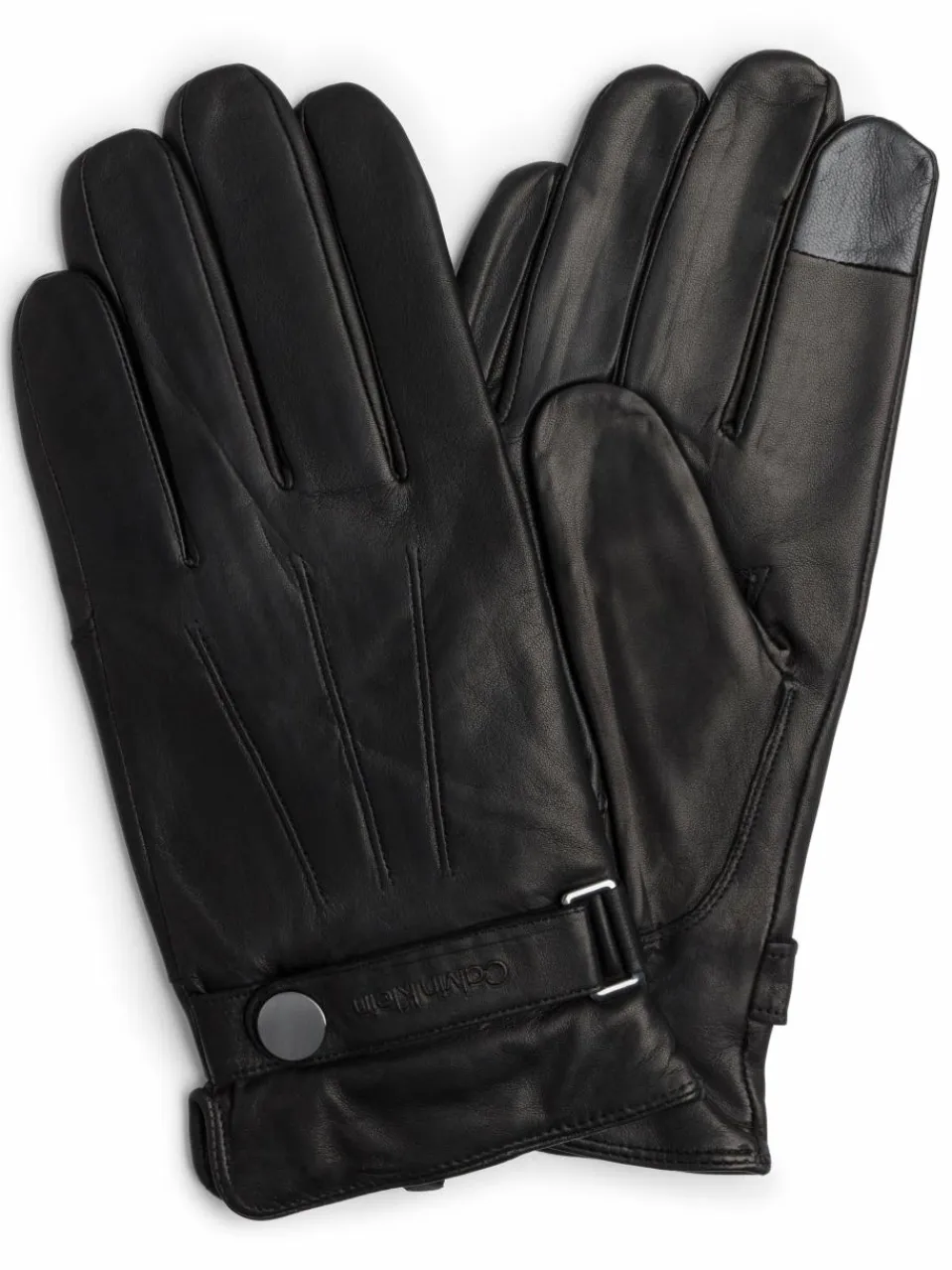 Calvin Klein Handschuhe<Herren Lederhandschuhe schwarz uni