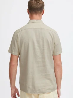 Herren Solid Hemden>Herren Leinenhemd - SDAllan