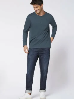 Polo Sylt Shirts<Herren Longsleeve marine blau uni