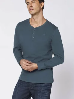 Polo Sylt Shirts<Herren Longsleeve marine blau uni