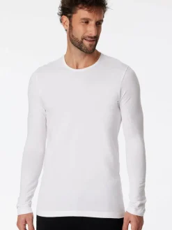 Schiesser Shirts<Herren Longsleeve - 95/5 Originals weiß uni