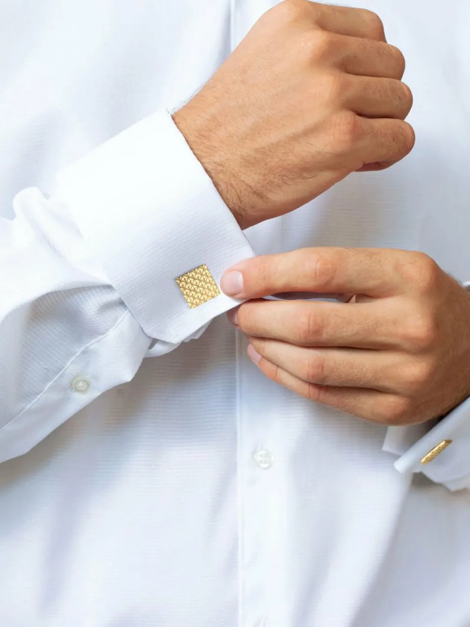 KUZZOI Manschettenknöpfe<Herren Manschettenknopf gold uni