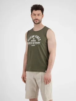 LERROS Shirts<Herren Muskelshirt oliv uni