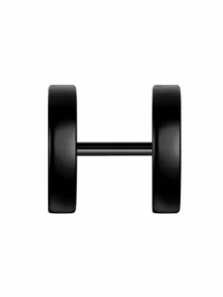 True Rebels Schmuck<Herren Ohrstecker schwarz uni