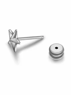 True Rebels Schmuck<Herren Ohrstecker - Stern silber uni