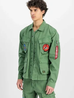 Alpha Industries Hemden<Herren Overshirt grau uni