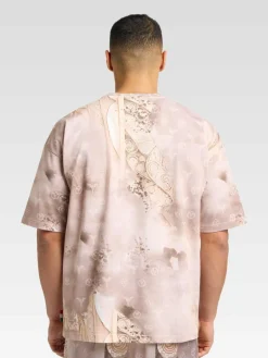 Carlo Colucci Shirts<Herren Oversize-Shirt - Eidenberger beige gemustert