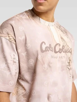 Carlo Colucci Shirts<Herren Oversize-Shirt - Eidenberger beige gemustert