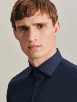 Seidensticker Hemden<Herren Performance-Hemd - Slim 1/1 blau uni