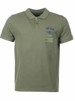 Topgun Poloshirts<Herren Polo grün uni